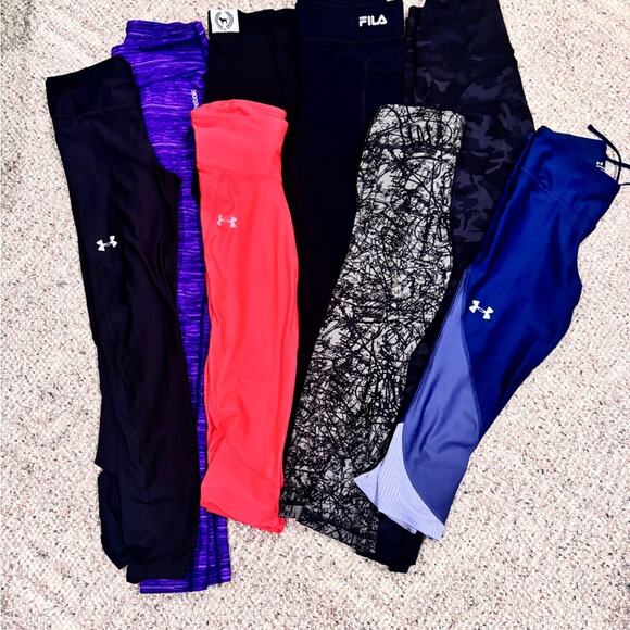 Under Armour Pants - Under Armour, Fila, Pink, and Reebok Leggings Bundle Size Small Great Condition